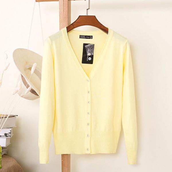 Women Spring and Autumn Casual Long Sleeve Cardigan Knitwear