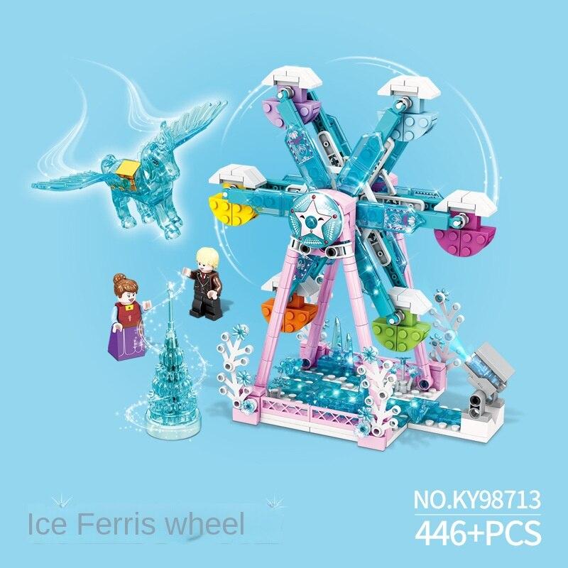 

KAZI Девушка Строительный Блок Принцесса Карета Замок Мечты Головоломка Сборка DIY Игрушка Свет