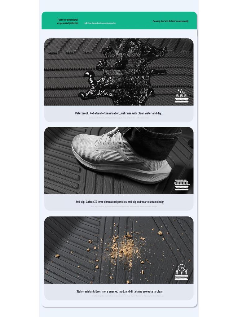 Eco-friendly TPE Floor and Trunk Mats for 2020-2025 BYD Han DMi/EV Cars.