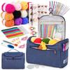 Kit de Crochê com 76 Peças para Iniciantes, Primeiro Kit de Crochê para Adultos com Agulhas de Crochê, Conjunto de Fios para Crochetar, Instrução, Bolsa, Acessórios e Suprimentos de Crochê