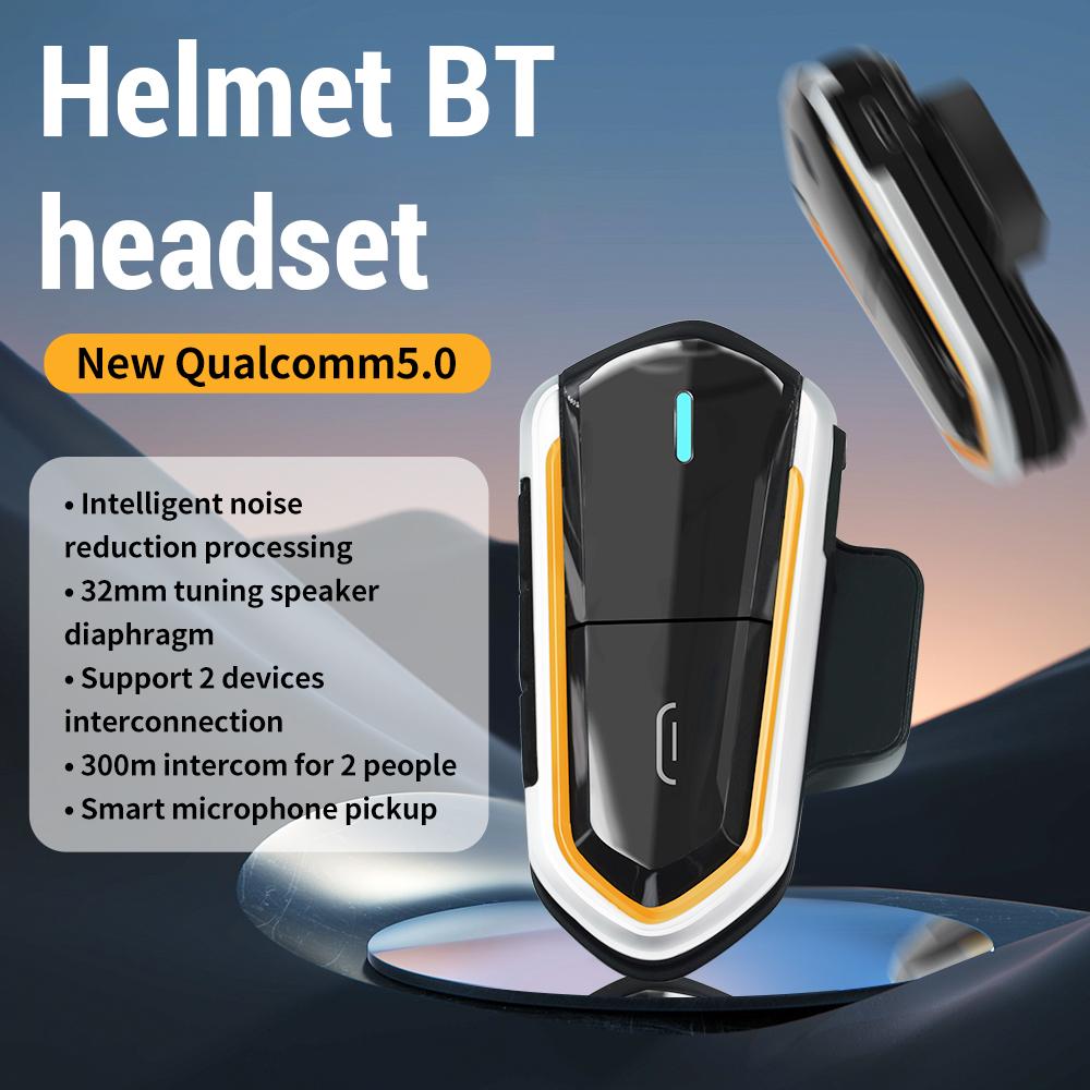 Motorcycle   Headset, Motorcycle Helmet Intercom, High-clear HIFI Stereo Speaker, Two-Person 300 Meters Intercom, Intelligent Noise Reduction, Lightw