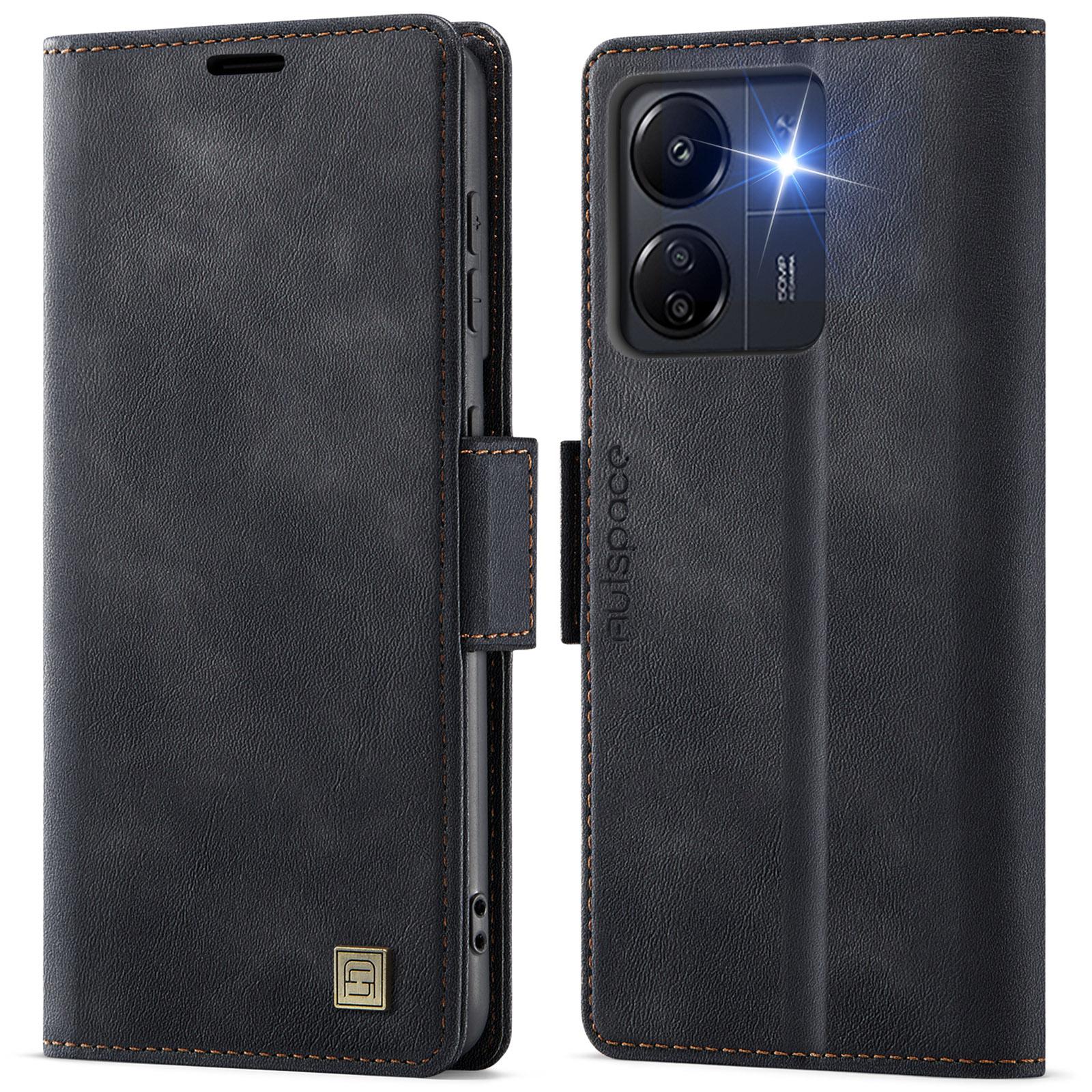 

Для Xiaomi Poco C65 4G/Xiaomi Redmi 13C 4G Чохол AUTSPACE A11 Блокування RFID Ретро Шкіряний Чохол-гаманець для мобільного телефону C