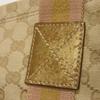Used GG Canvas Tote Bag, Size 9539, 189669, 7924, A4 Cotton Calfskin, Light Pink Gold Logo Embossed, Beige, Women's