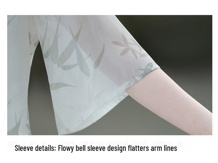 Chinese Style Retro Stand Collar Print Tang Suit Hanfu Cheongsam Top & Tea Suit Set