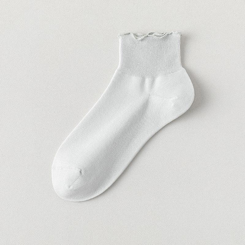 Women's Shallow Short Socks, Summer Thin Loose Lace Boneless Pure Cotton Postpartum Socks, Socks for The Elderly with Swollen and Plump Feet