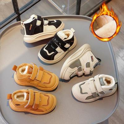 Winter-Baumwollschuhe für Jungen mit Samtfutter - Frostsichere Schneestiefel für kleine und mittelgroße Kinder