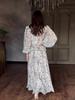 Elegant V-neck Waist-Cinching Long Summer Dress for Women - 2025 European & American Style