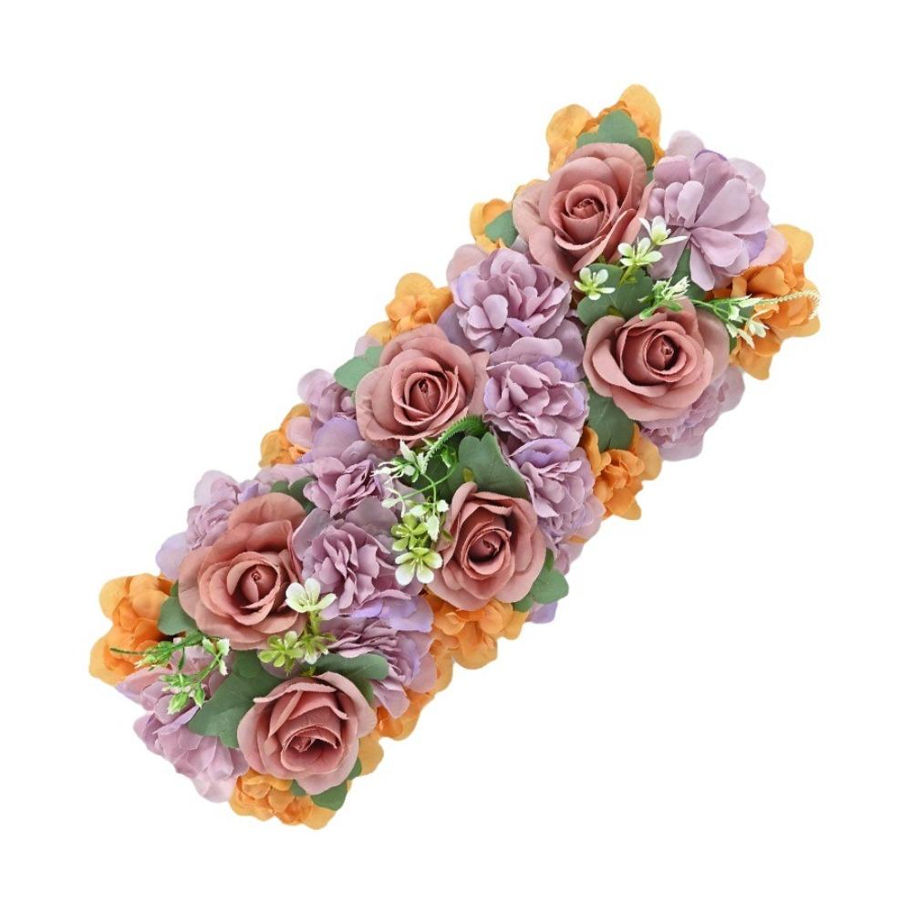 54X23CM Size Artificial Rose Strip Simulation Flowers Strip Flower Design Wedding Scene Decoration Rose Arrangement