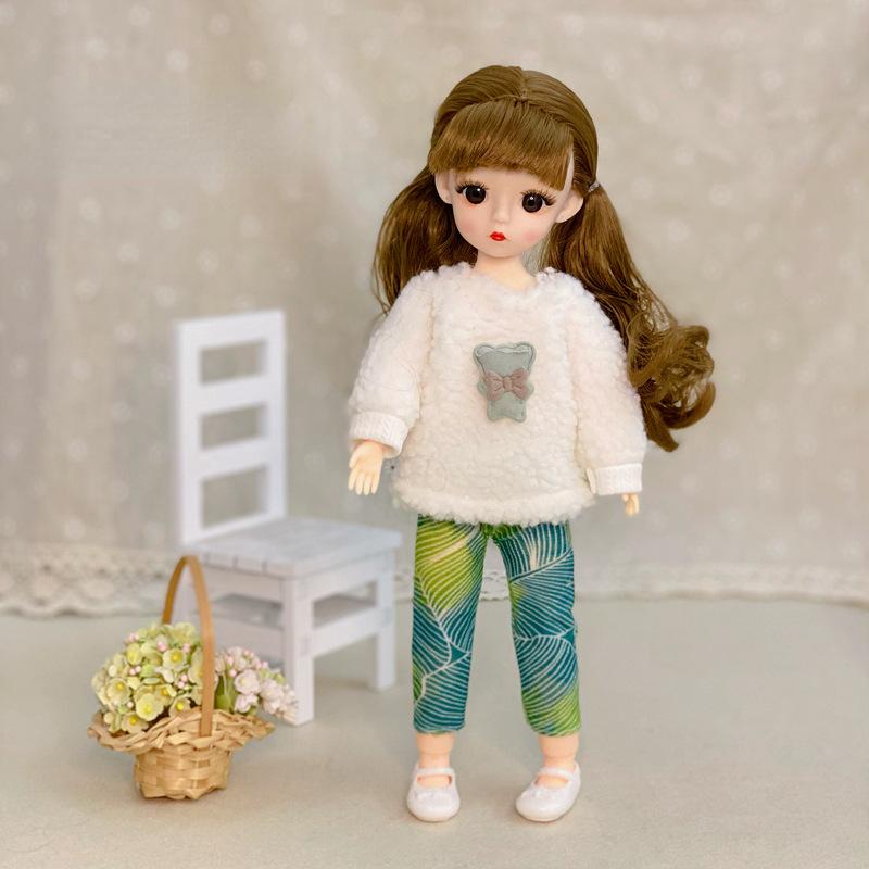 30CM Mini Bevegelig Leddet Dukke Jenter Leketøy 3D Big Eyes BJD Princess Full Drakter Kjoler Samling Barnedukkegave