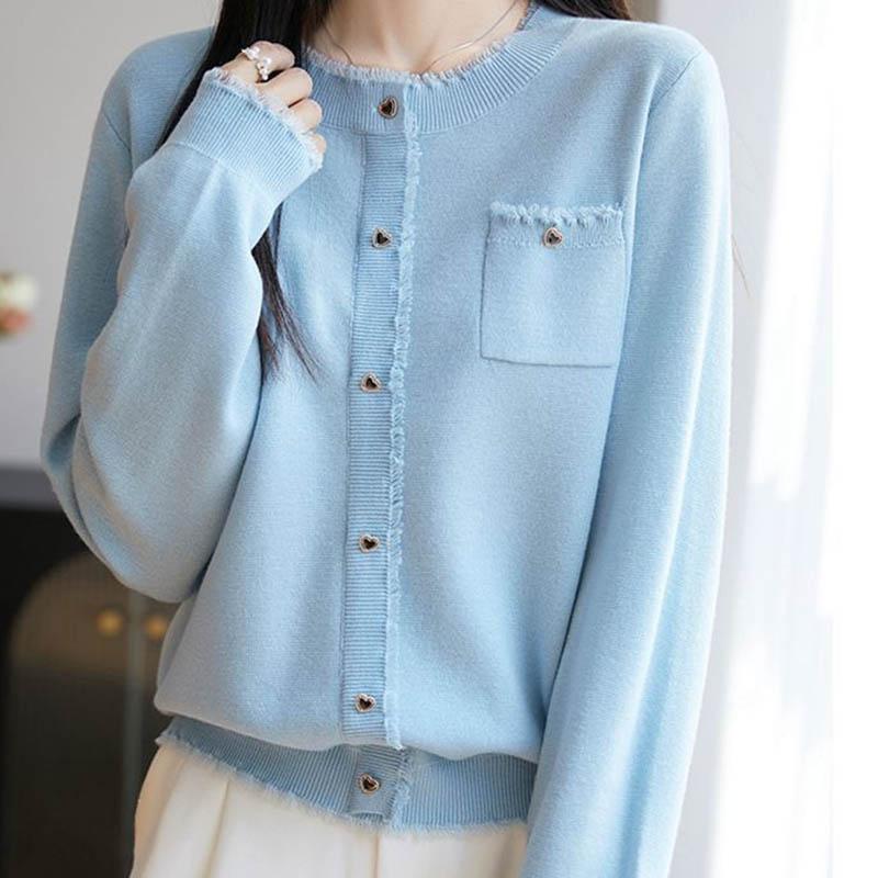 Gensere Kåpe Cardigan for Kvinner Høst Vinter Vintage Løs Langermet Strikket Cardigan Gensere Jakke