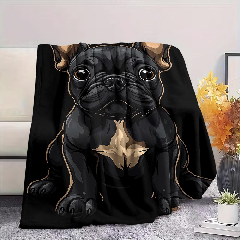 French Bulldog Sausage Dog Print Flannel Blanket,High Quality Comfortable for All Seasons,Home Decor,Warmth and Comfort,Perfect for Christmas Gifts