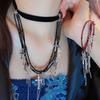 Vintage Cross Necklace Chain Necklace Charm Bracelet Tassels Bracelet Stylish Layered Necklace Suitable for Daily Wear