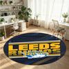 Leeds Rhinos Printed Round Crystal Velvet Rug Soft Non Slip Floor Carpet For Bedroom Holiday Gift