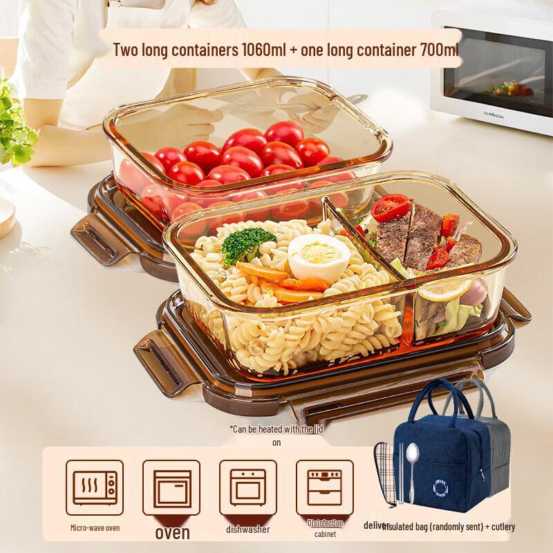 Qiwei Glass Microwaveable Lunch Box