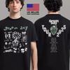 Gorący 2025 Green Day Trasa 2 strony czarny T-shirt unisex Wszystkie rozmiary