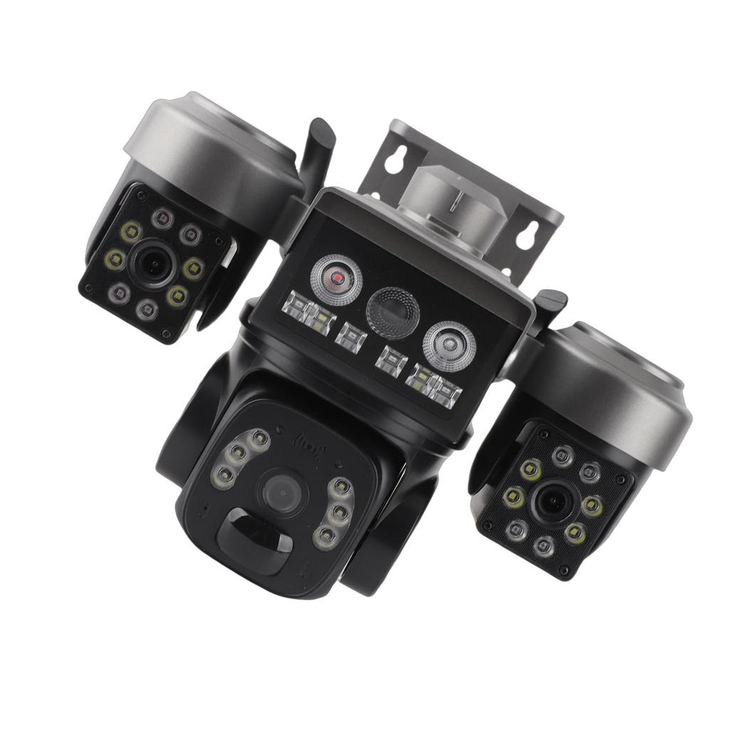 4G Triple Lens Security Camera Solar Powered PIR Motion Detection Wireless Outdoor PTZ Security Camera with APP for Home
