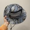 Hat men's summer big brim outdoor fishing sun protection hat sun hat bucket hat construction site dry farm work sun hat