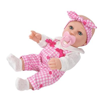 Realistic 12inch Vinyls Newborns Baby Girl Doll Realistic Child Toy Soft Doll Vinyls with Overalls Bowknot Collectible