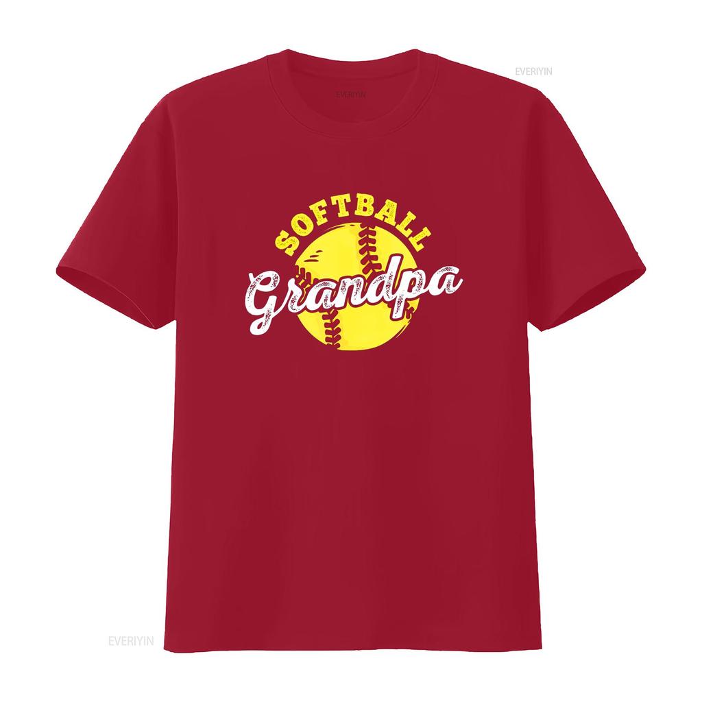 Softball Grandpa Grandfather Father s Day T Shirt vintage Washed fashion streetwear Slightly Breathable Comfortable