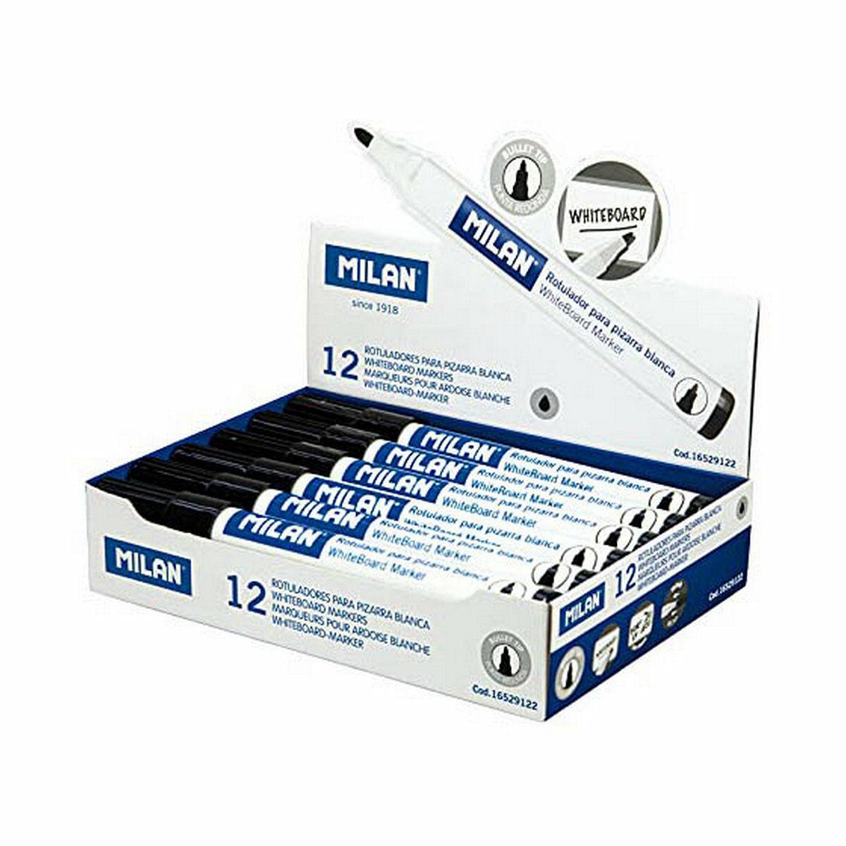 

Milan Whiteboard Markers 12 Units Black PVC TU прозрачный