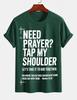 2026 New Pure Cotton Tshirt Need Prayer Pat My Shoulder Christian Printed Crew Neck Short Sleeve Casual Top
