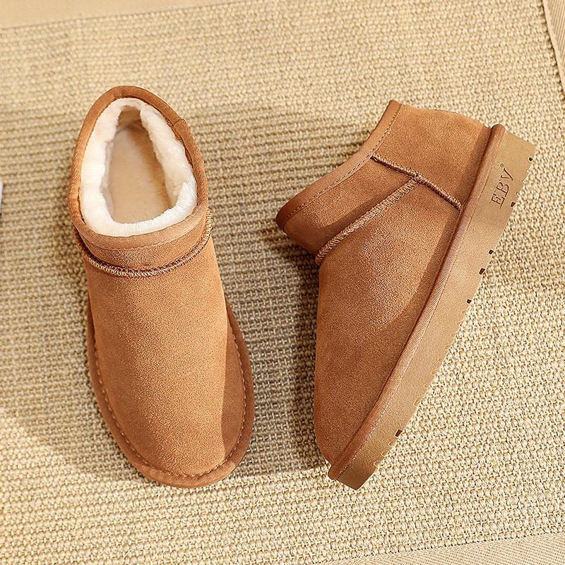 [] Snow boots women's short boots fashion cotton shoes bread shoes one pedal thickened to keep warm