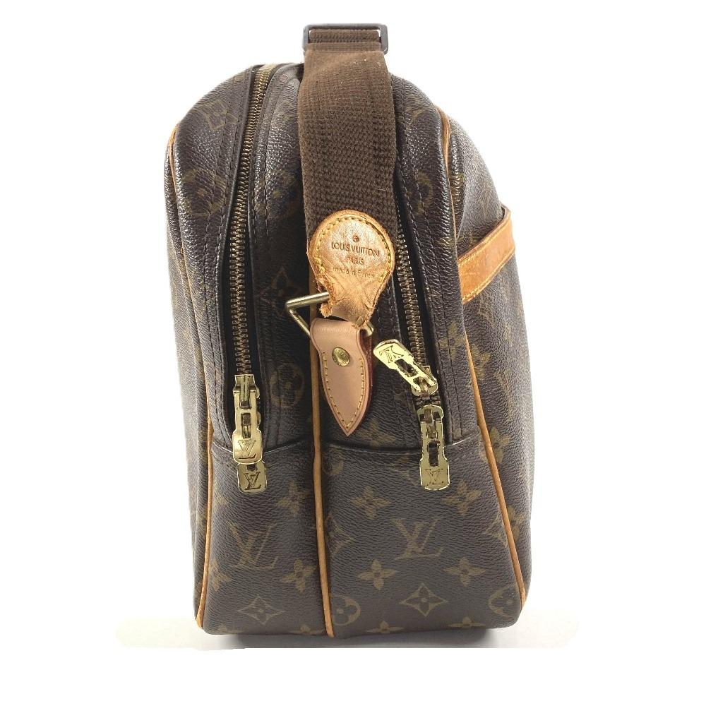 Louis Vuitton M45252 Monogram Reporter GM Crossbody Pochette Shoulder Bag Brown