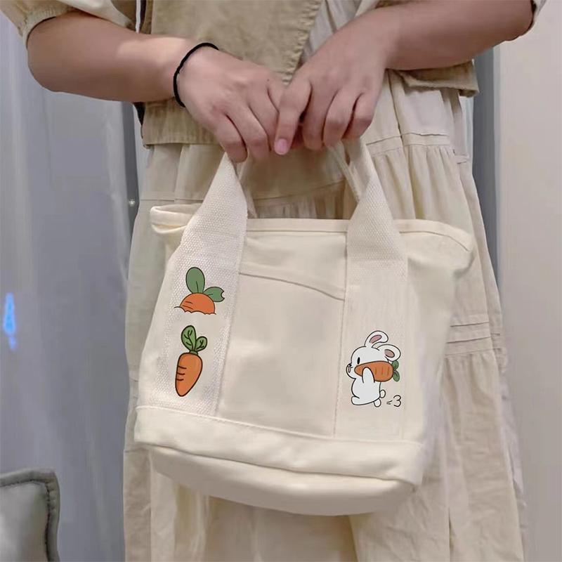 1Pieces Fashionable New Canvas Bag Summer Little Rabbit Carrot Handbag Cute Handbag Outdoor Mountaineering Bag Christmas Gifts