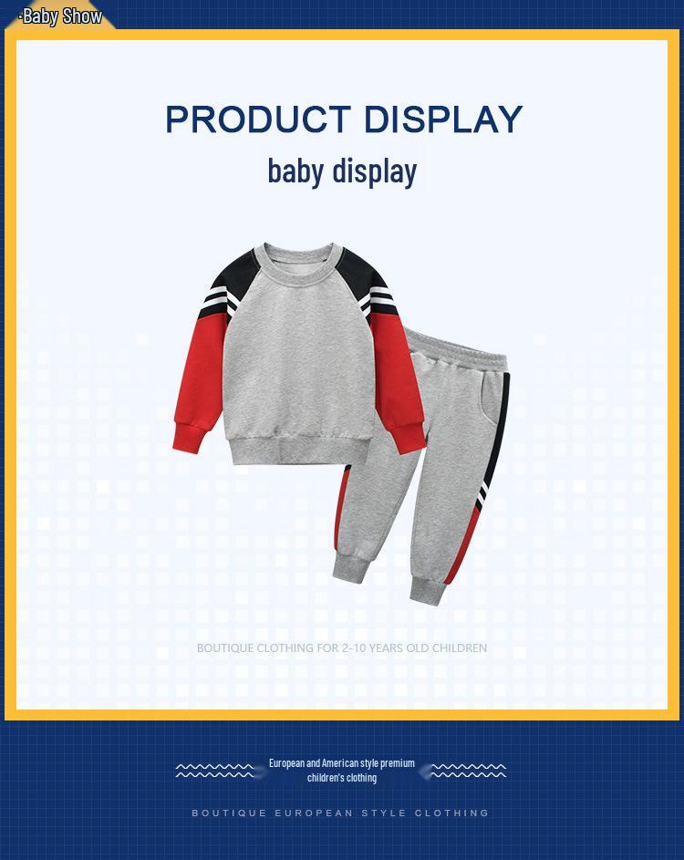 27Kids Children's Autumn 2024 Korean-Style Two-Piece Set: Baby Clothes with Sports Pants