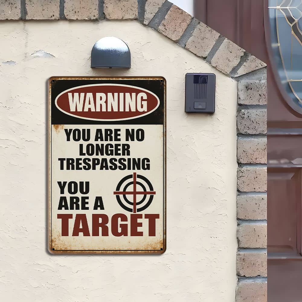 "You Are No Longer Trespassing..." Warning Metal Sign, 12x8 Inch.