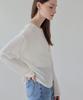 Keullaepeu Linen Boucle Boat Neck Knit_Ivory