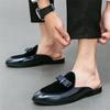 Sommer Mode Neu Herren Wildleder Fliege Patchwork Halbschuhe Schuhe Männlich Designer Freizeit Clogs Mokassins Atmungsaktiv Loafer
