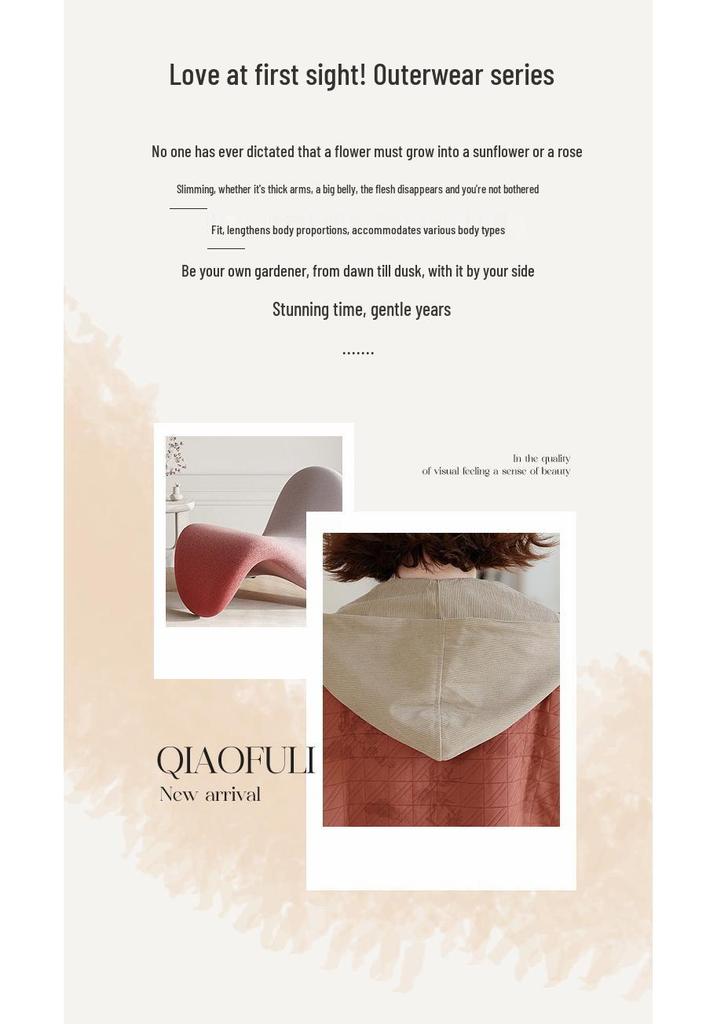 Stylish Spring Hooded Cardigan for Middle-Aged and Elderly Women: Short, Fashionable Outerwear for Spring and Autumn