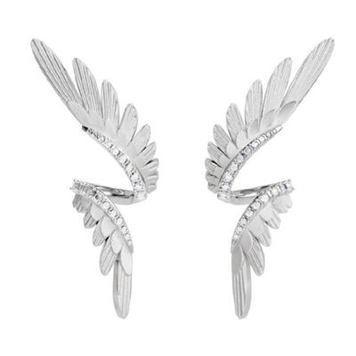 Sparkling Drop Earrings Wing Earrings Asymmetrical Women Studs Earrings Female Fashion Earrings Perfect for Daily Wear