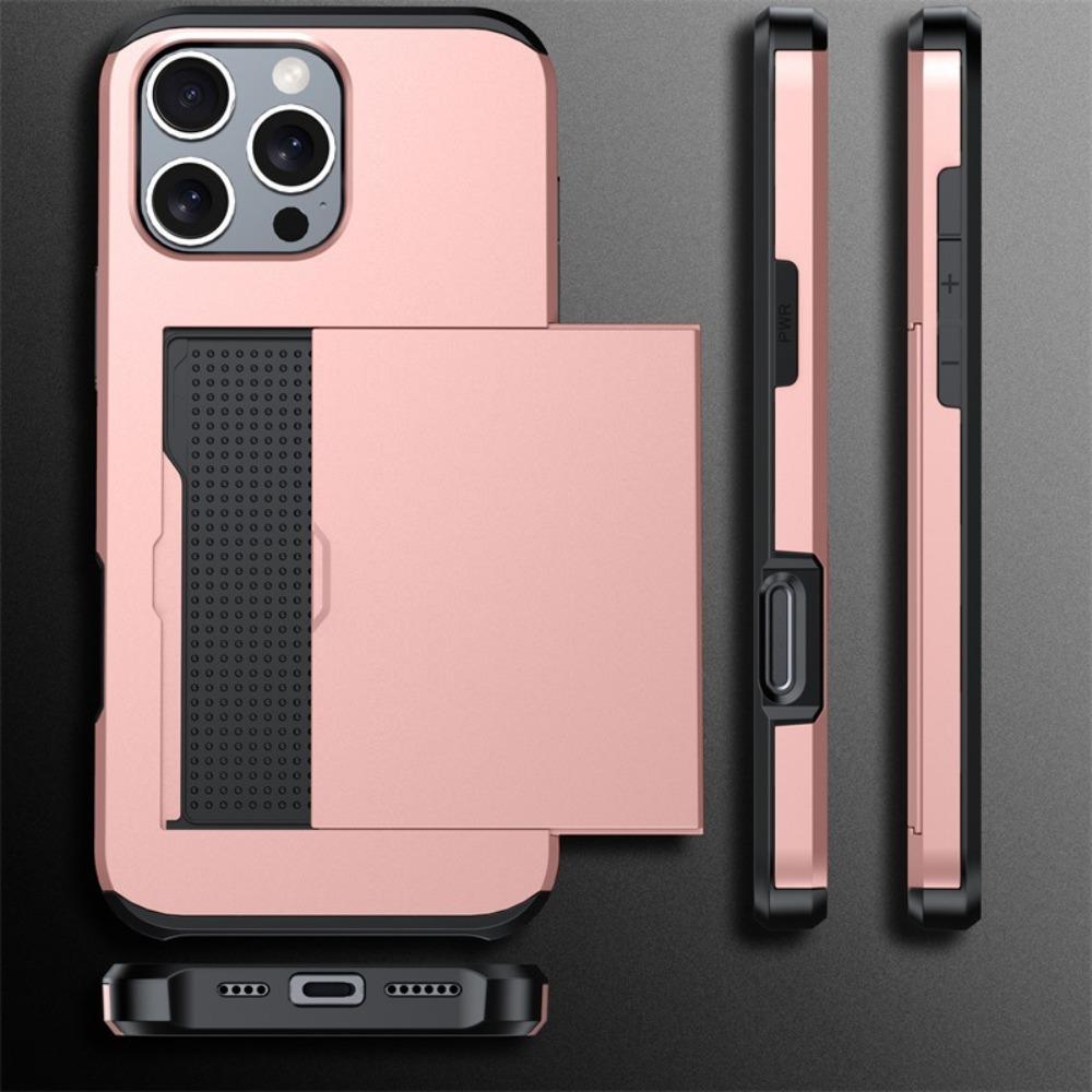 Shockproof wallet-style phone case for iPhone 17 series - with card slots and stand function, heavy-duty protective phone case