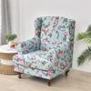 Printed Stretch Wing Chair Cover Elastic Relax Armchair Slipcovers Wingback Sofa Protector with Seat Cushion Cover Home Decor