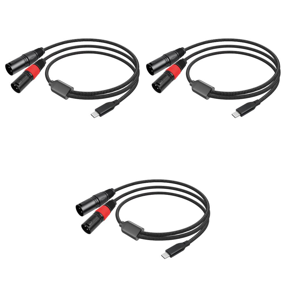 Type C To Dual XLR Male Aux Audio Cable Built in DAC Chipset USB C To Dual XLR Audio Cable Type C To XLR Male Output Stereo CordGood product