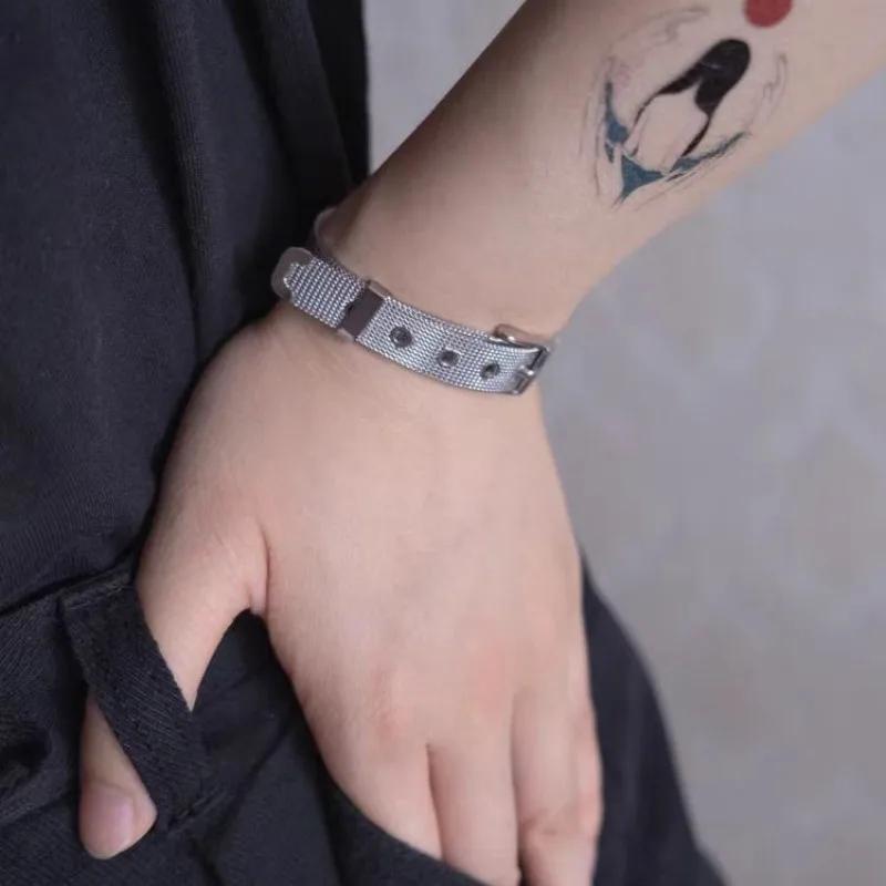 Narrow Mesh Watch Strap Bracelet for Couple Adjustable Stainless Steel Women Men Watch Chain Belt Bangle Watchband Metal Jewelry