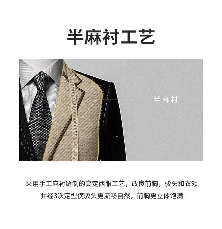 Wedding Two-Piece Set & Color Woven Plaid Business Formal Suit Set with Flip Collar Men's Suit Dress