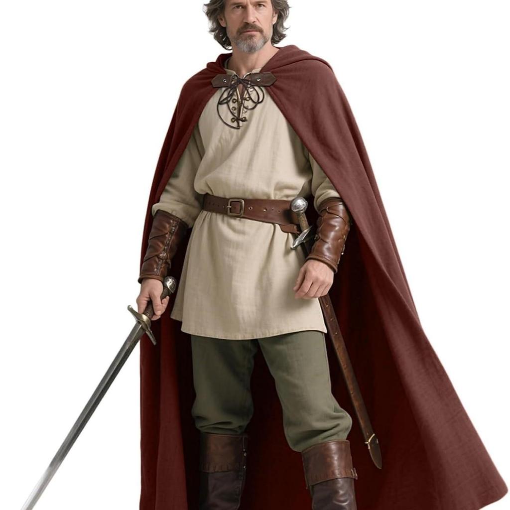Medieval Hooded Cloak - Linen, Available in 6 Colors for Halloween