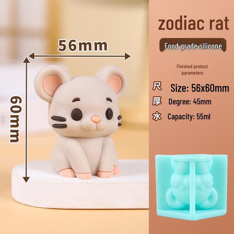 **Chinese Zodiac Silicone Molds: 3D Cartoon Chocolate & Cake Decorating Set**