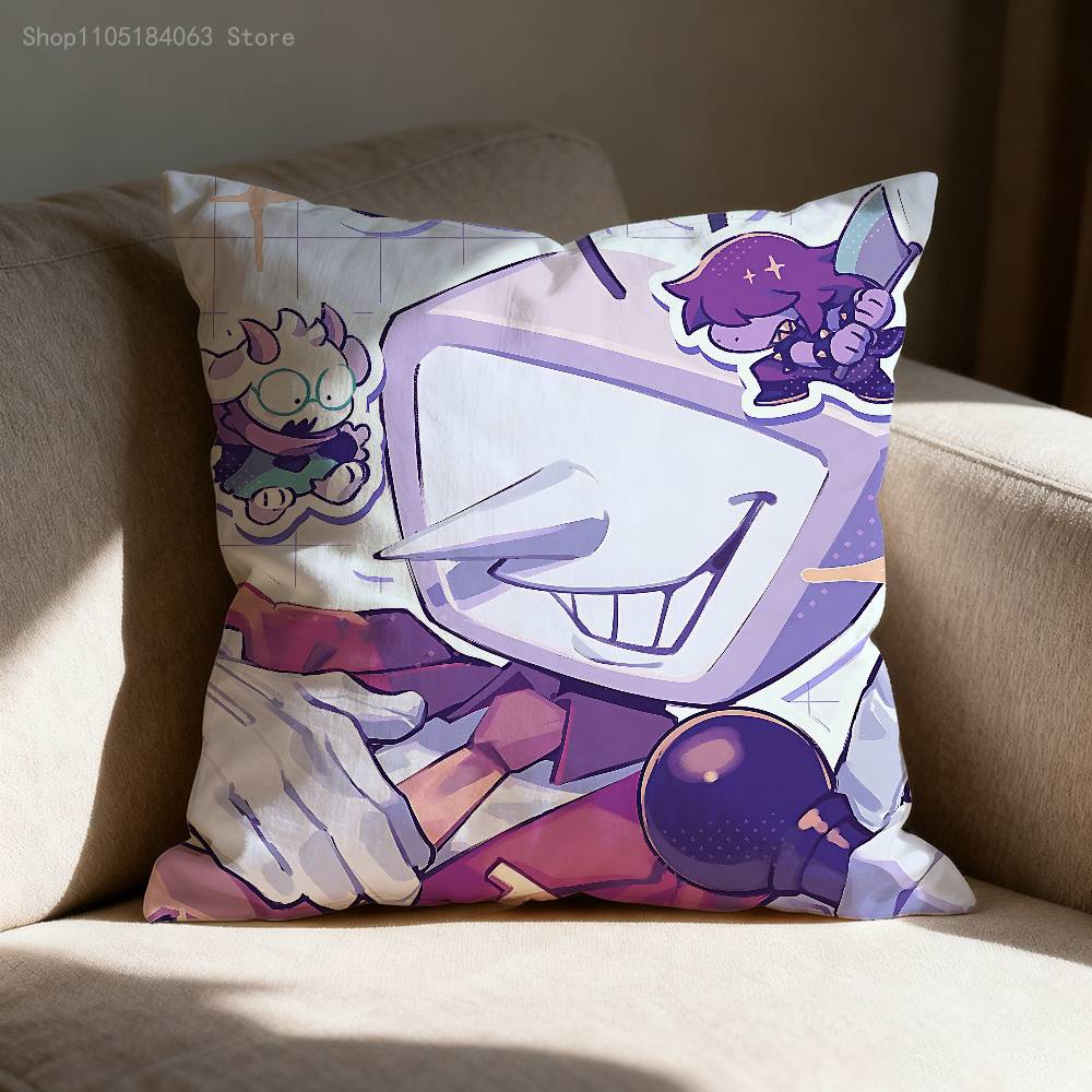 D-Deltarune Tenna Pillow Case Print Polyester Fiber 40X40 Cm Home Sofa Throw Cushion Cover Decoration