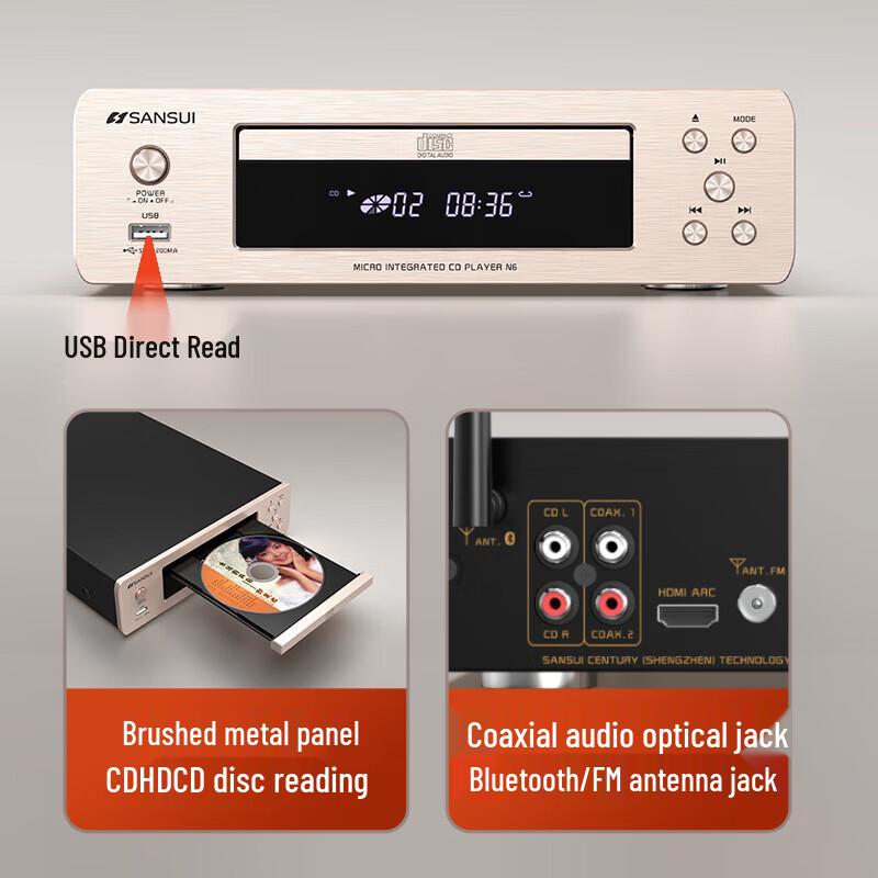 SANSUI N7 HIFI Tube Amplifier & CD Player System CN Plug (adapter Included)