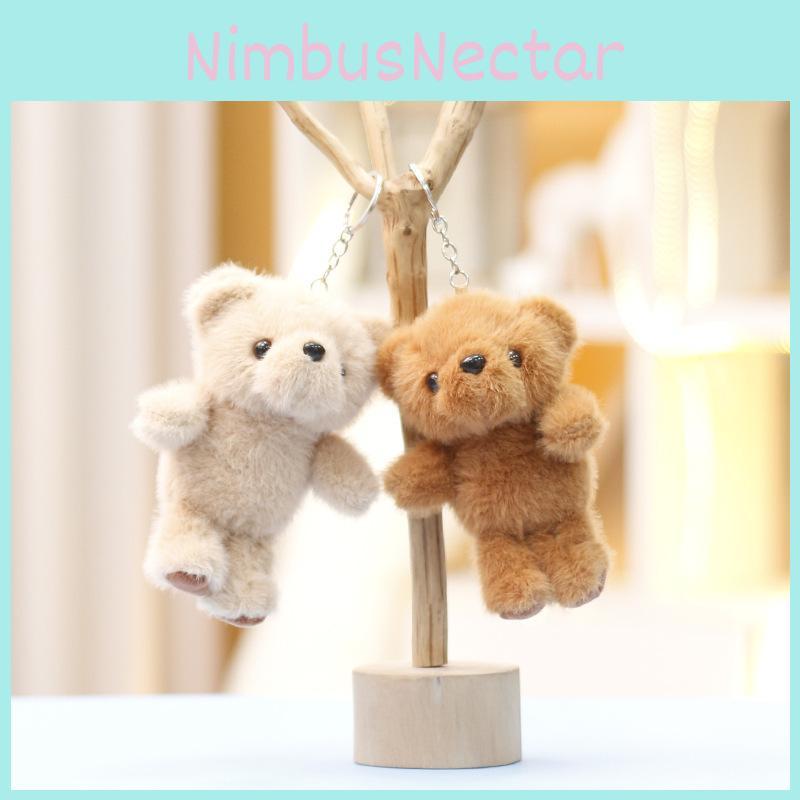 Cute Brown And White Bear Plush Doll With Pp Cotton Filling For Kids And Car Accessories