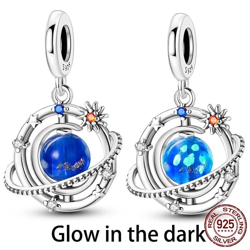New Copper Sun Moon Pendant Van Gogh Starry Sky Charms Bead Fit Original Bracelet For Women Diy Gift