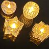 Transparent Flameless LED Candle Realistic Flame Warm Yellow Electronic Candle Christmas Snowflake Romance TeaLight Candle