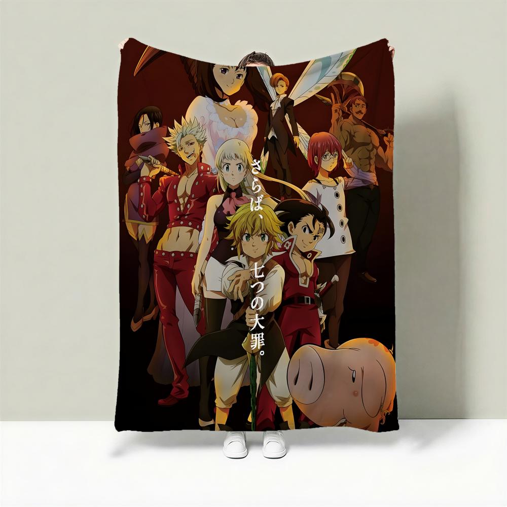Anime T-The Seven Deadly Sins Throw Lightweight 240g Flannel Blanket Soft Skin-friendly for Summer Cooling 75cmx90cm
