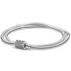 Moments-Armband aus 100 % 925er-Sterlingsilber mit doppeltem Wickelverschluss, Schlangenkette, passend für europäischen Armreif-Perlen-Charm-Schmuck