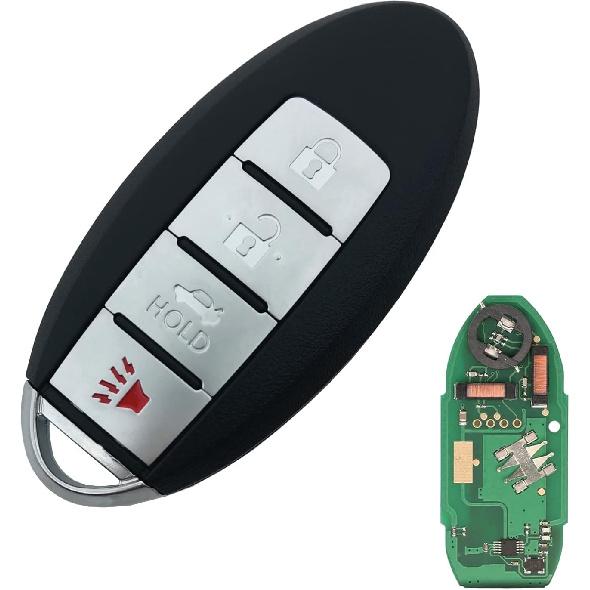 

4-кнопочный бесключевой брелок для автомобиля Подходит для Nissan Altima 2007 2008 2009 2010 2011 2012 Maxima 09-2013 2014 Murano 370Z Infiniti EX35 FX35 G37 G25 серебряный