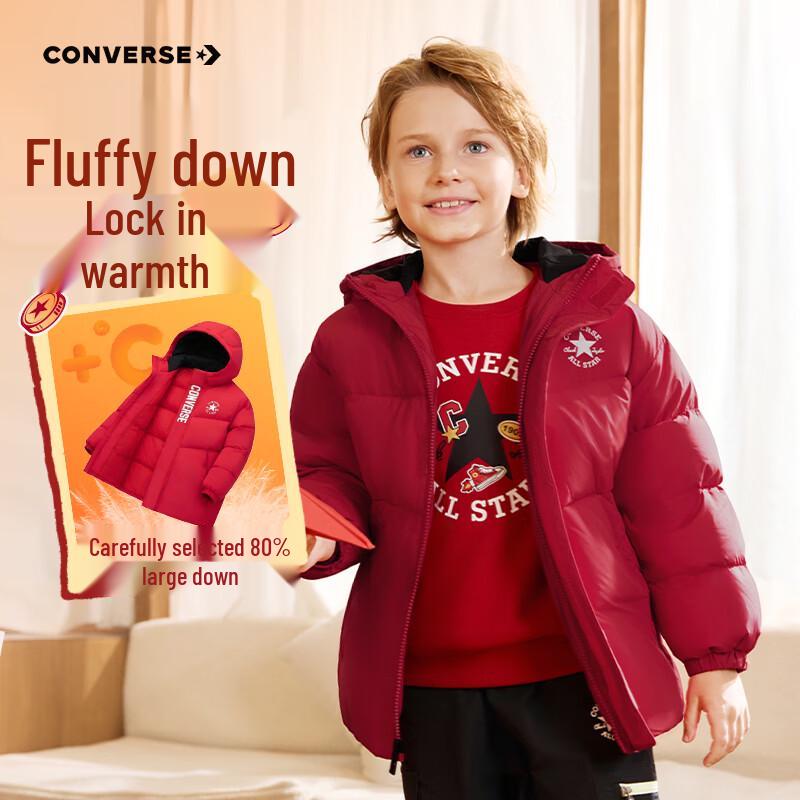 Детская зимняя пуховая куртка с капюшоном Converse 2025 7
